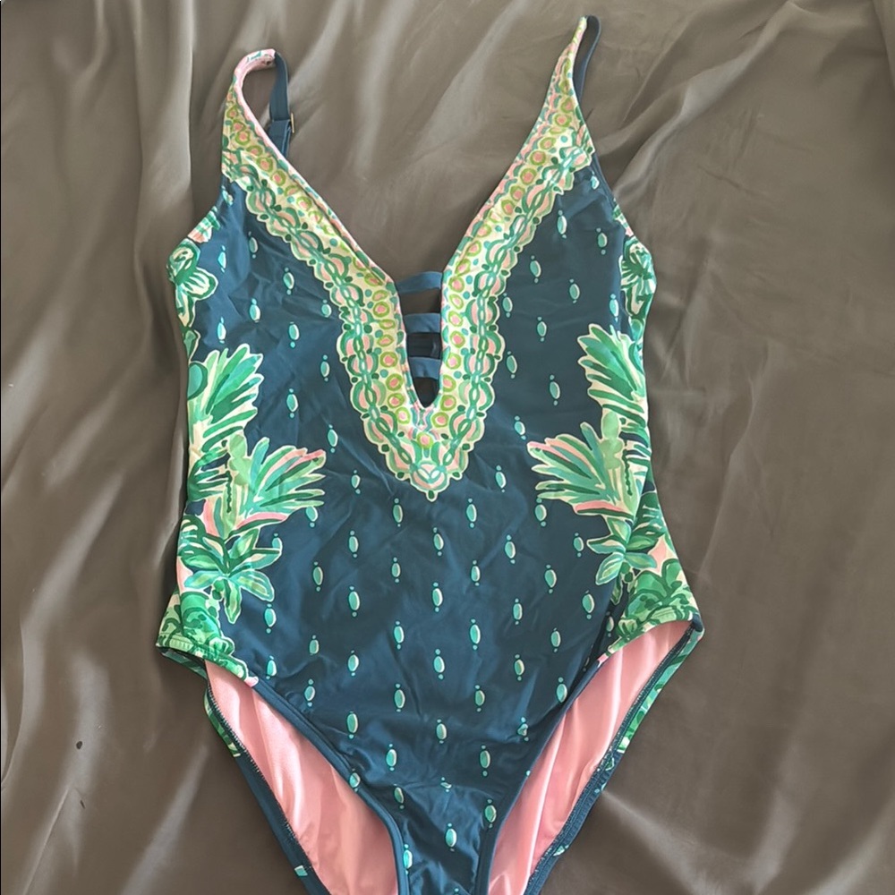 Tropical Print One-Piece Swimsuit
